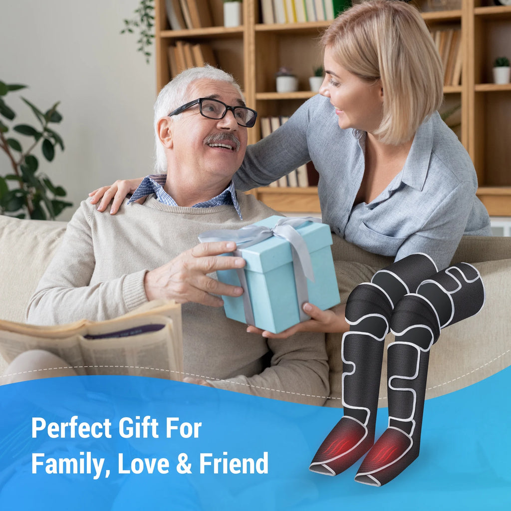 Masajeador De Piernas Para La Circulación, Masajeador De Compresión De Aire Para Pantorrilla, Rodilla Y Pie Con Calor, Botas De Masaje Para Aliviar El Dolor, Regalos Para El Día De Las Madres