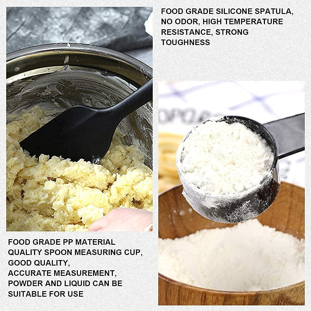 VEICA, 42Pc Kitchen Utensil Set, Nylon & Stainless Steel, Cooking & Baking Set, Black