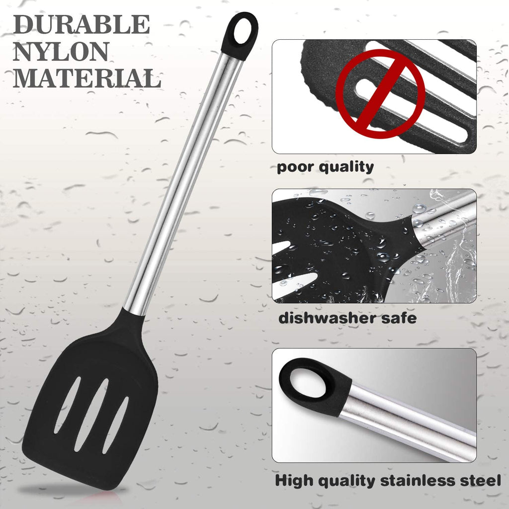 VEICA, 42Pc Kitchen Utensil Set, Nylon & Stainless Steel, Cooking & Baking Set, Black